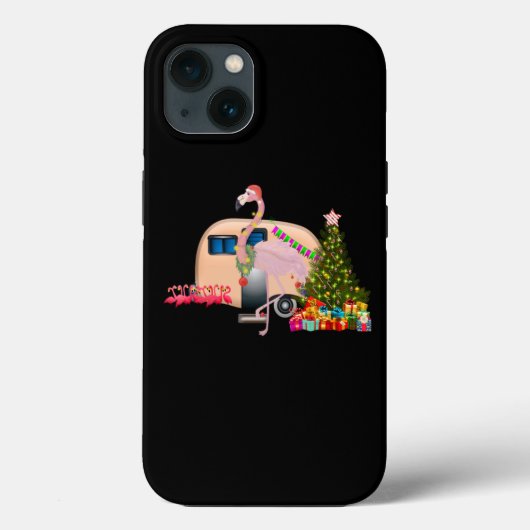 Coques Case-Mate iPhone noël santa claus flamingo - Père Noël rose (Verso)