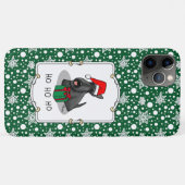 Coques Case-Mate iPhone Noël Santa Hat Scottish Terrier (noir) mignonne (Dos (Horizontal))