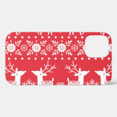 Coques Case-Mate iPhone Noël scandinave : Snowflakes & Deer (Verso (horizontal))