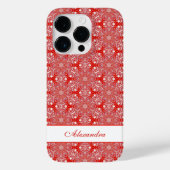 Coques Case-Mate iPhone Noël Snowflake Star Motif personnalisé rouge (Verso)