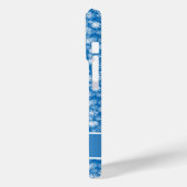Coques Case-Mate iPhone Noël Snowflakes Bleu blanc Nom personnalisé (Verso / Gauche)