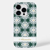 Coques Case-Mate iPhone Noël Snowflakes Motif personnalisé vert (Verso)