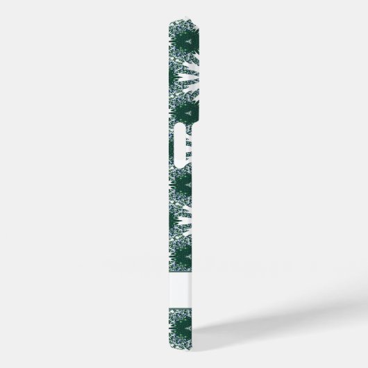 Coques Case-Mate iPhone Noël Snowflakes Motif personnalisé vert (Verso / Droite)