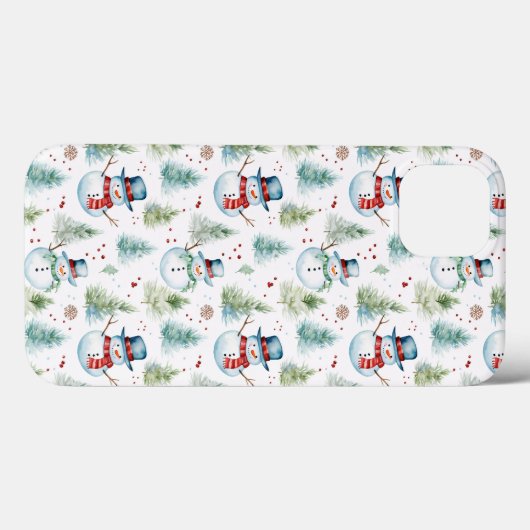 Coques Case-Mate iPhone Noël Snowmen sans fil Motif (Verso (horizontal))