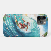 Coques Case-Mate iPhone Noël Surfant Santa avec Santa Surfeur (Dos (Horizontal))