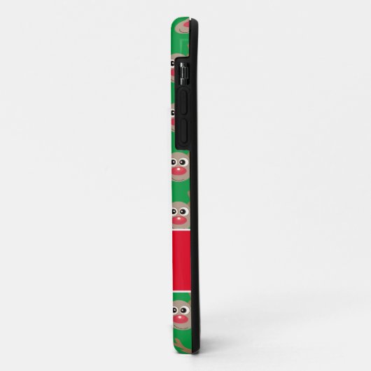 Coques Case-Mate iPhone Noël Vert Monogramme Jote Reindeer Motif (Dos/Gauche)