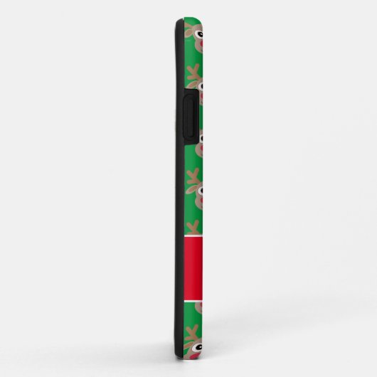 Coques Case-Mate iPhone Noël Vert Monogramme Jote Reindeer Motif (Dos/Droite)