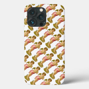 iPhone 13 Pro Coque Noël vintage, ange musicien avec flûte de Pan