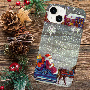 Coques Pour iPhone Noël Vintage, Cheval du Père Noël
