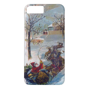 Coques Pour iPhone Noël vintage de Père Noël Sleigh