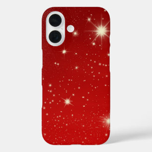 Coques iPhone 16 Noël vintage, étoiles brillantes dans la galaxie r