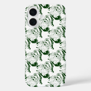 Coques iPhone 16 Noël vintage, joyeux Père Noël en vert