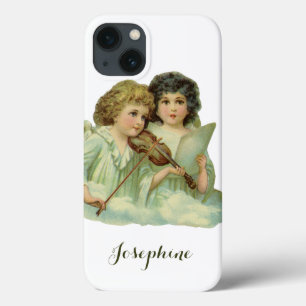 iPhone 13 Case Noël vintage, musique d'anges victoriens au violon