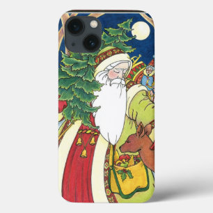 Case-Mate iPhone Case Noël vintage, Père Noël en Forêt