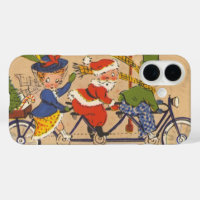 Noël vintage, Père Noël victorien à vélo