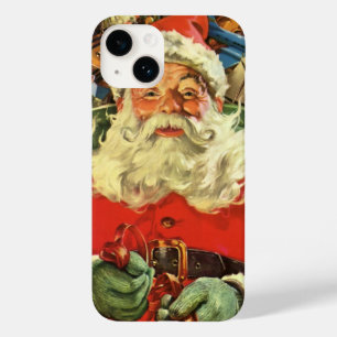 Coque Pour iPhone 14 Noël Vintage Santa Claus à Sleigh avec jouets
