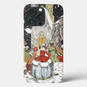 Coques Pour iPhone Noël vintage victorien personnes allant à l'église