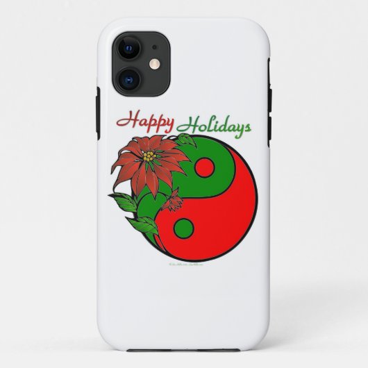 Coques Case-Mate iPhone Noël Yin Yang Poinsettia (Dos)