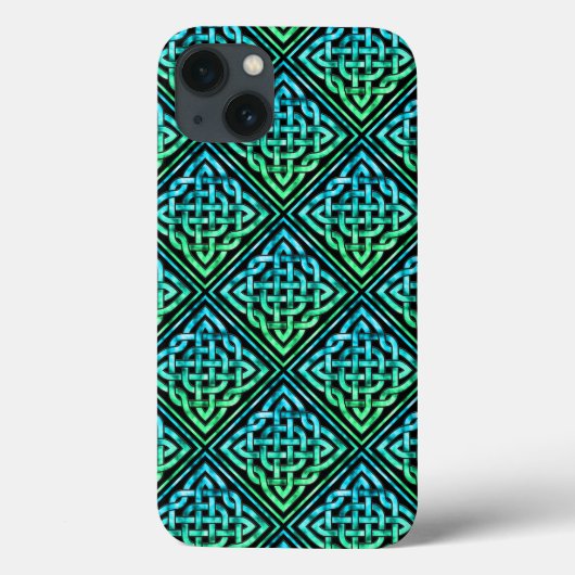 Coques Case-Mate iPhone Noeud celtique - Bleu diamant Vert (Verso)