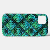 Coques Case-Mate iPhone Noeud celtique - Bleu diamant Vert (Verso (horizontal))