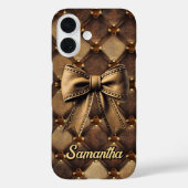Coques Case-Mate iPhone Nœud coquette chic faux cuir monogramme (Verso)