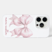 Coques Case-Mate iPhone Nœud Rose Tendance Personnalisé Avec Nom Monogramm (Verso (horizontal))