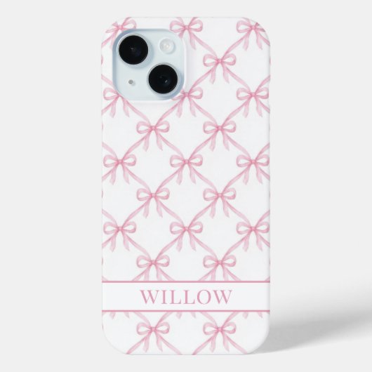 Coques Case-Mate iPhone Nœuds à l'aquarelle Coquette Rose (Verso)