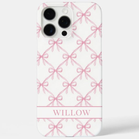 Coques Case-Mate iPhone Nœuds à l'aquarelle Coquette Rose (Verso)