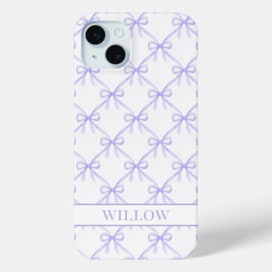 Coques Case-Mate iPhone Nœuds à l'aquarelle Coquette Violette (Verso)