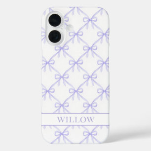 Coques iPhone 16 Nœuds à l'aquarelle Coquette Violette