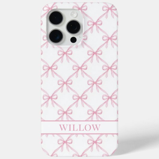 Coques Case-Mate iPhone Nœuds à l'aquarelle Rose Coquette (Verso)
