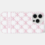 Coques Case-Mate iPhone Nœuds à l'aquarelle Rose Coquette (Verso (horizontal))