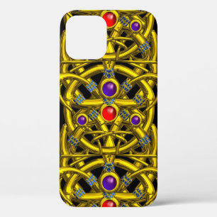 Case-Mate iPhone CASE NOEUDS CELTIQUES ABSTRAITS EN OR AVEC DES GEMMES C
