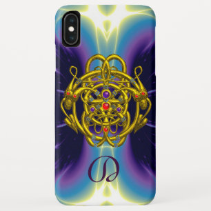 COQUES POUR iPhone NŒUDS CELTIQUES D'OR AVEC DRAGONS JUMEAUX