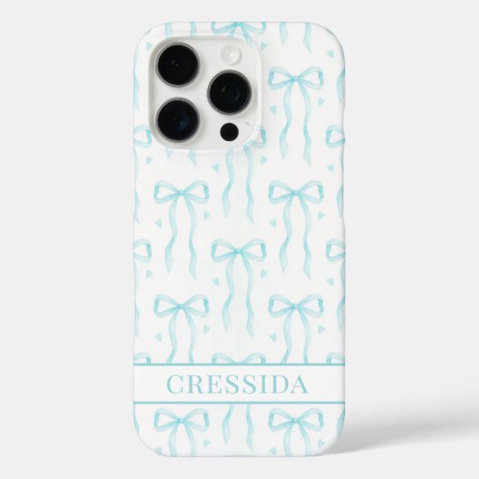 Coques Case-Mate iPhone Nœuds Coquette Aqua Monogrammés (Verso)