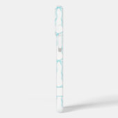 Coques Case-Mate iPhone Nœuds Coquette Aqua Monogrammés (Verso / Gauche)