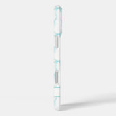 Coques Case-Mate iPhone Nœuds Coquette Aqua Monogrammés (Verso / Droite)