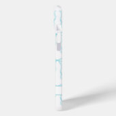 Coques Case-Mate iPhone Nœuds Coquette Aqua Monogrammés (Verso / Gauche)