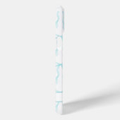 Coques Case-Mate iPhone Nœuds Coquette Aqua Monogrammés (Verso / Droite)