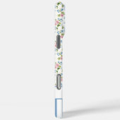Coques Case-Mate iPhone Nœuds Coquette Bleus Avec Fleurs Monogrammées  (Verso / Droite)