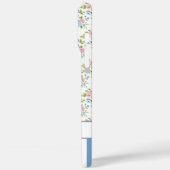 Coques Case-Mate iPhone Nœuds Coquette Bleus Avec Fleurs Monogrammées  (Verso / Gauche)