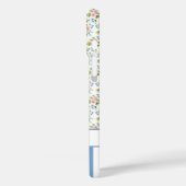 Coques Case-Mate iPhone Nœuds Coquette Bleus Avec Monogramme Fleurs (Verso / Gauche)