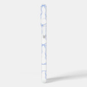 Coques Case-Mate iPhone Nœuds Coquette Bleus Monogrammés (Verso / Gauche)