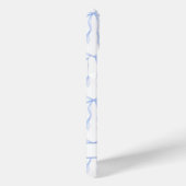 Coques Case-Mate iPhone Nœuds Coquette Bleus Monogrammés (Verso / Droite)