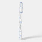 Coques Case-Mate iPhone Nœuds Coquette Bleus Monogrammés (Verso / Droite)