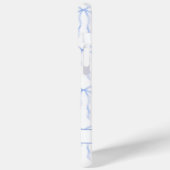 Coques Case-Mate iPhone Nœuds Coquette Bleus Monogrammés (Verso / Gauche)