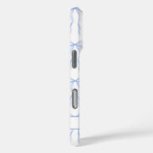 Coques Case-Mate iPhone Nœuds Coquette Bleus Monogrammés (Verso / Droite)