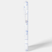 Coques Case-Mate iPhone Nœuds Coquette Bleus Monogrammes Rayés (Verso / Gauche)