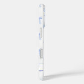 Coques Case-Mate iPhone Nœuds Coquette Bleus Monogrammes Rayés (Verso / Droite)