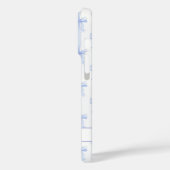 Coques Case-Mate iPhone Nœuds Coquette Bleus Monogrammes Rayés (Verso / Gauche)